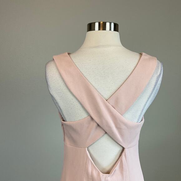 Adrianna Papell Backless Evening Gown Pink Size 10 Sleeveless Cowl Neck A-Line - Picture 7 of 12